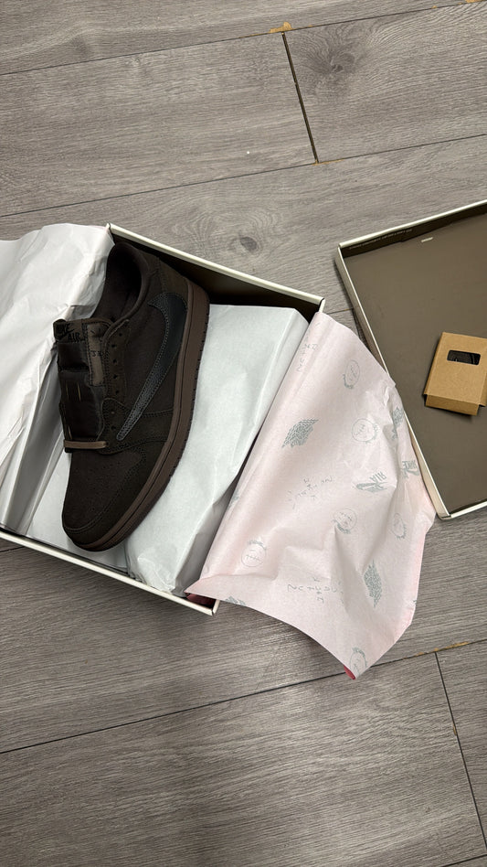 Travis AIR 1s “velvet brown”